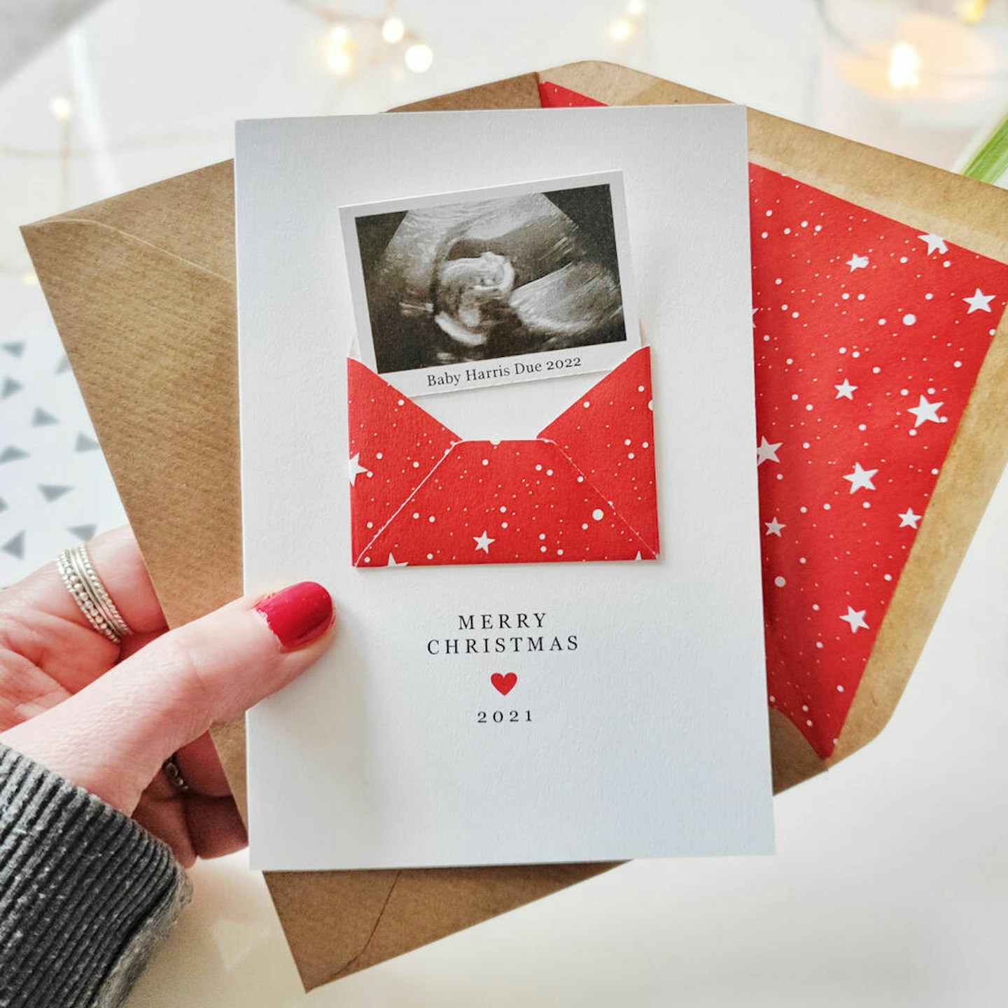 Photo announcement Christmas card