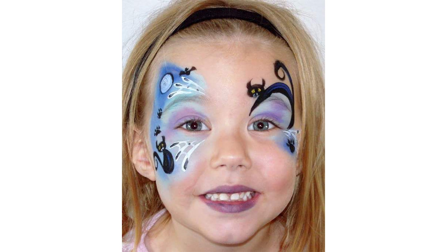 Blue cat face paint
