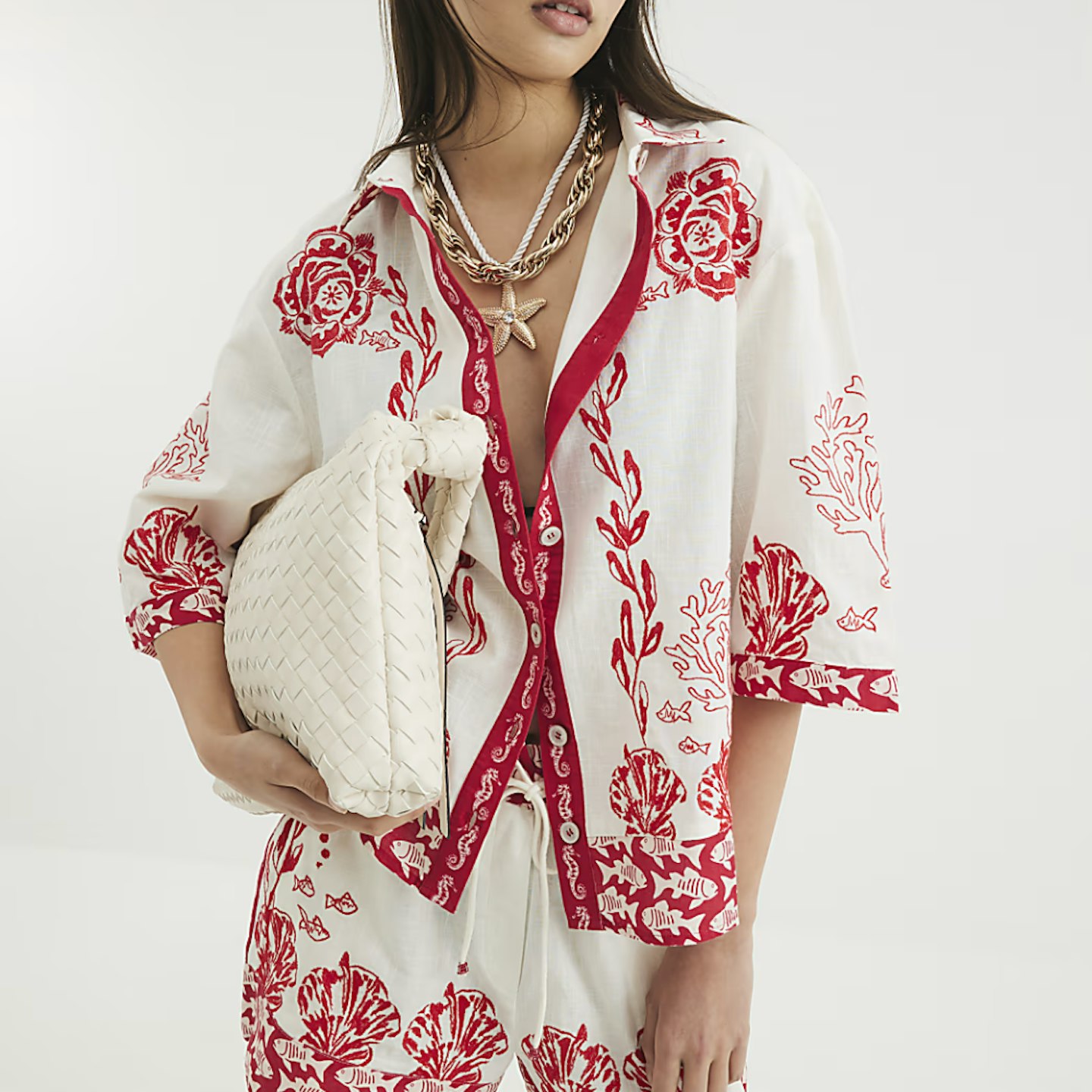 river island shell print shirt