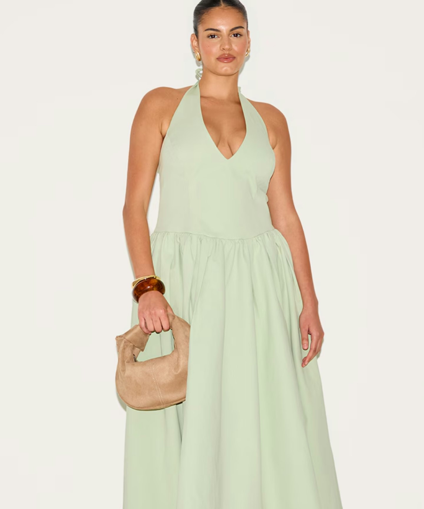 sage green midi dress 