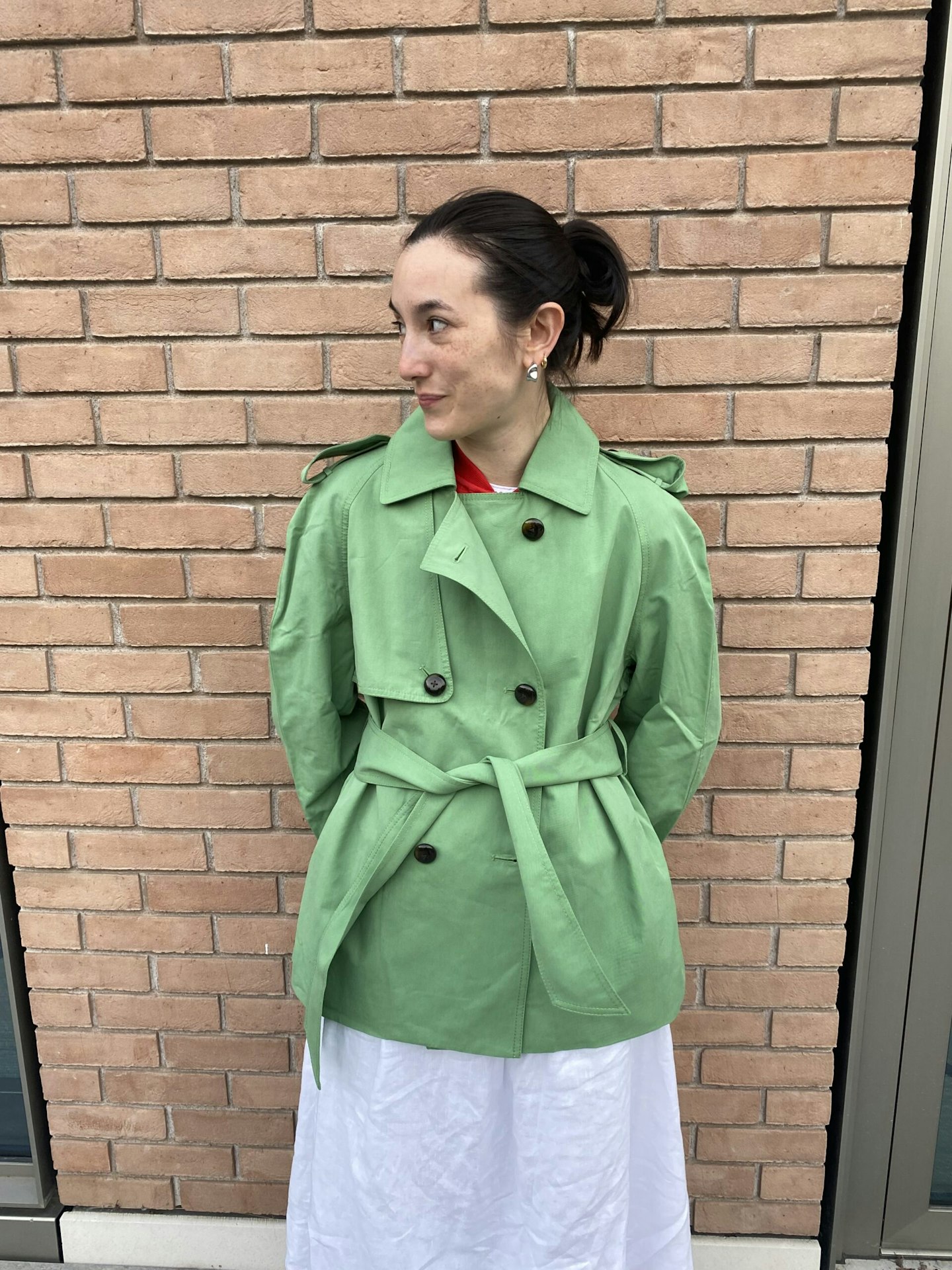 Farm Rio Green Short Trench Coat
