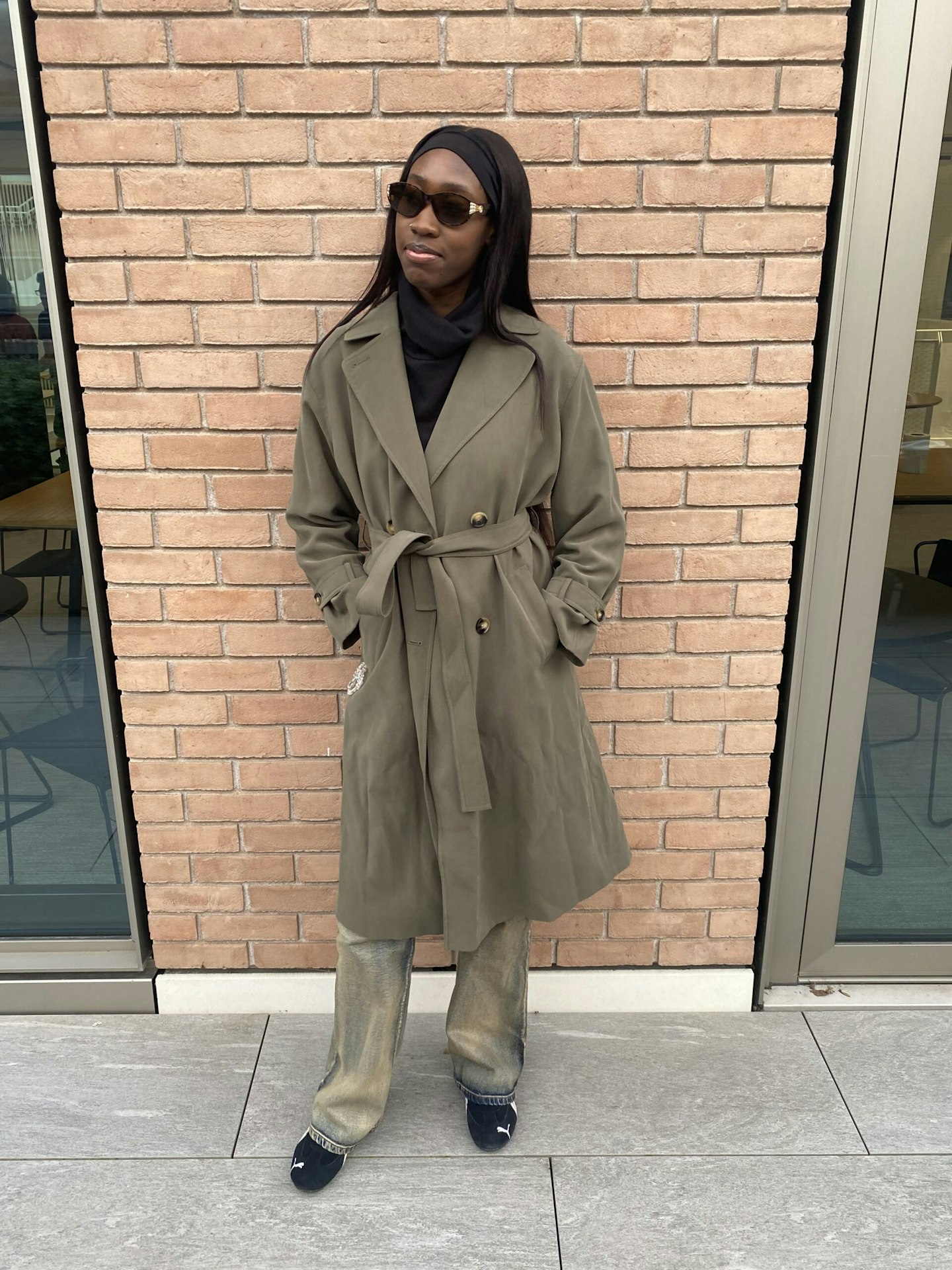 Whistles Khaki Riley Trench Coat