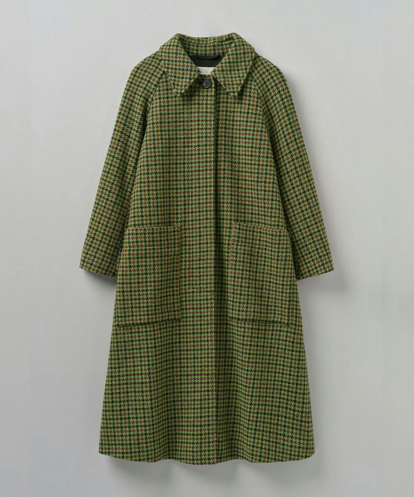 Toast Wool Houndstooth Raglan Coat