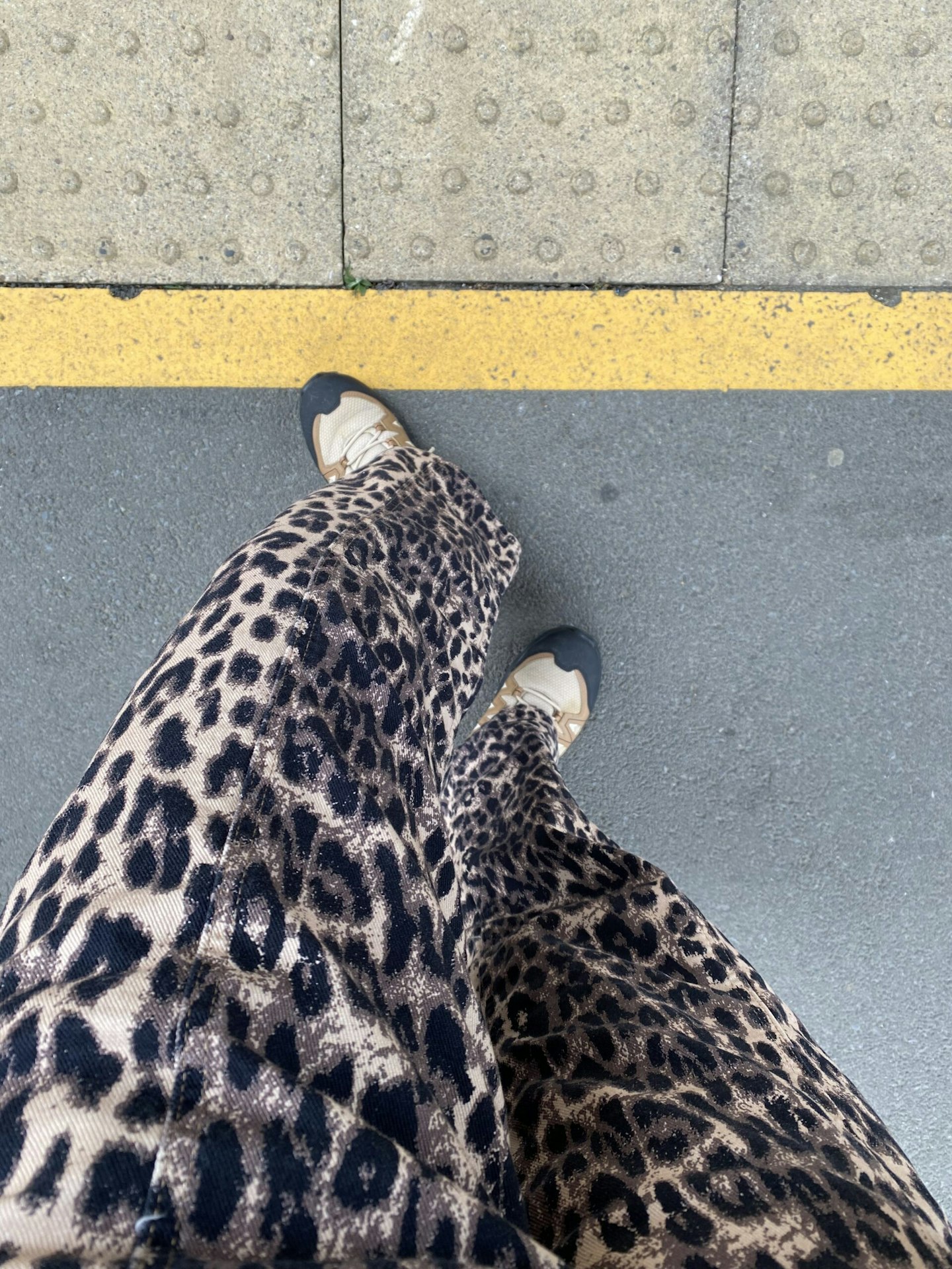 leopard-print jeans