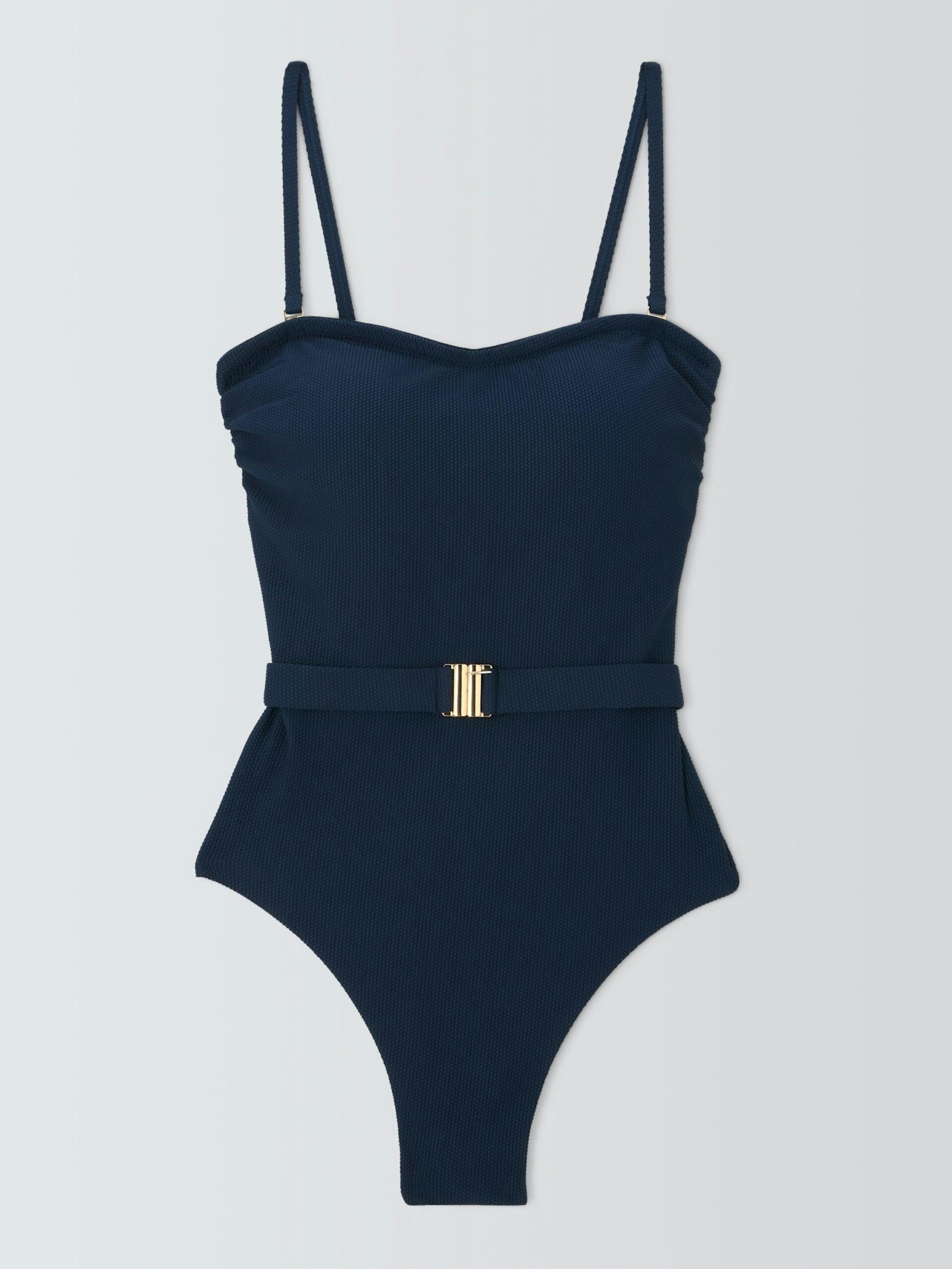 John Lewis Palma Belt Bandeau Swimsuit Navy £40.00