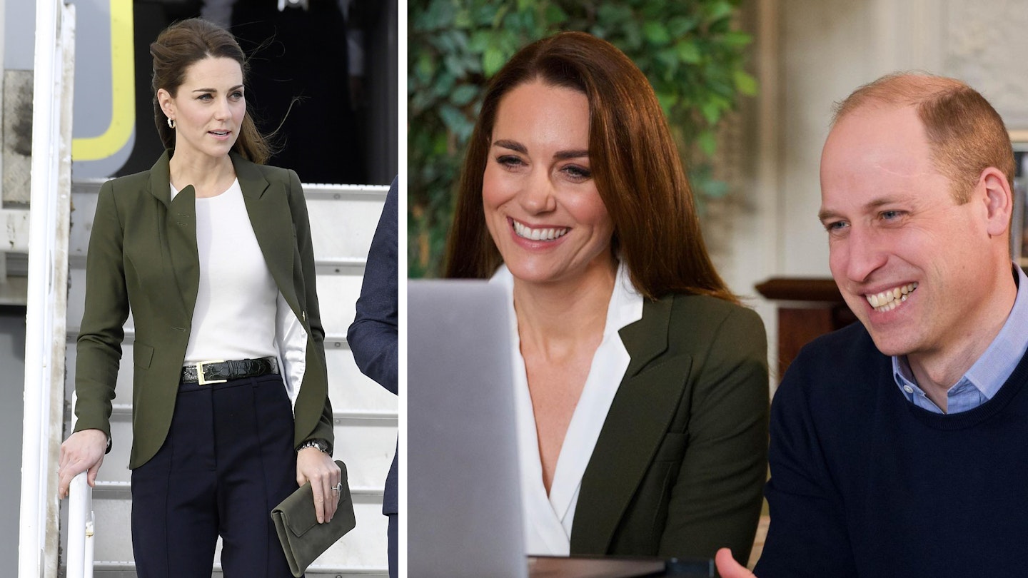 Kate Middleton re-cycling a green blazer from Smythe